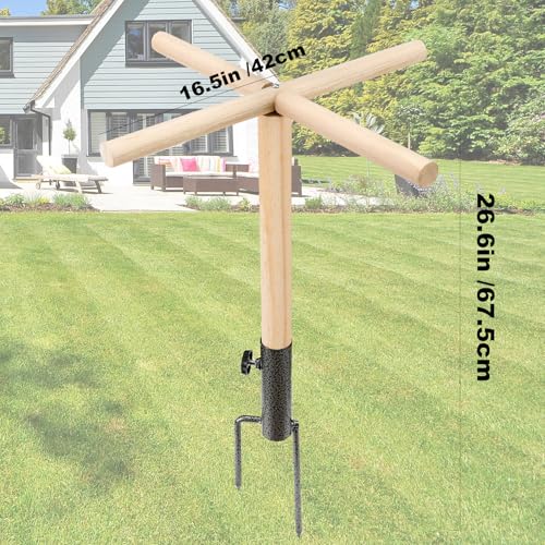 Chicken Perch Toys for Coop, Sturdy Chick Perch Stand Wooden with Metal Ground Plug Chicken Roosting Bar Backyard Playground Chicken Coop Toy Suitable for Poultry Chicks Bird Parrot
