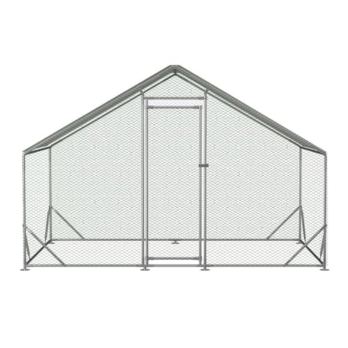 Garvee Large Metal Chicken Coop,Walk-in Poultry Cage,Outdoor Hen Run House with Waterproof and Anti-Ultraviolet Cover Rabbits Habitat Cage for Outdoor | Spacious outdoor run, UV protective cover, multi-use cage for chickens, rabbits and ducks - size: 6.5"