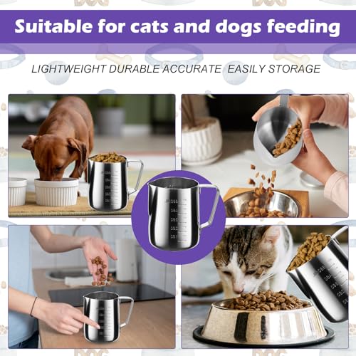 2.5 Cup Dog Food Scoop Stainless Steel Dog Food Measuring Cups Pet Food Scoop with Precision Scale for Dogs Cats - size: 2.5 CUP
