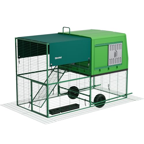 Durable Plastic Tall Chicken Coop with Run Outdoor - Portable Easy Assembly Chicken House with Insulated Besting Boxes, Waterproof Cover, Clean Drawer, Mobile Wheels (Standard) - size: Standard