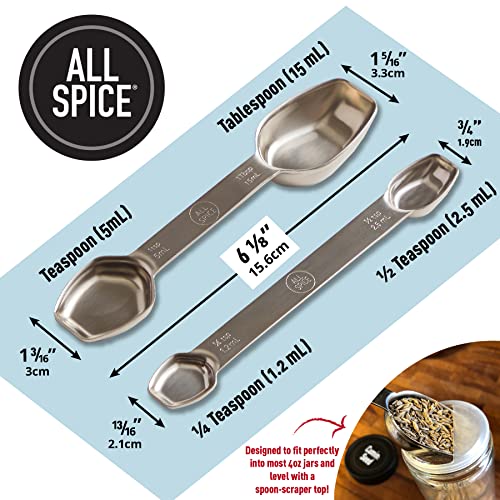 Stainless Steel Double Sided Measuring Spoon Set - size: 2 Spoon Set