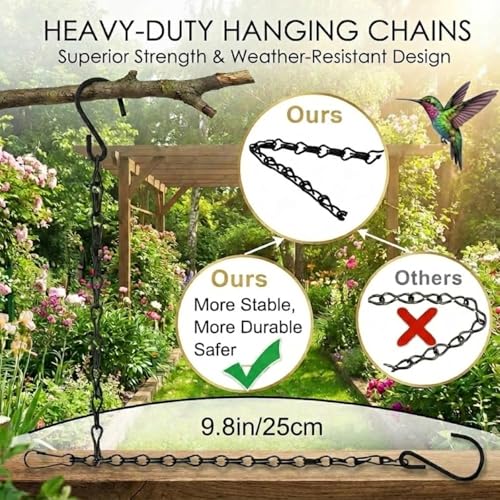 Hummingbird Swing & Perch for Outdoor – Rust-Resistant Metal Bird Perch with Colorful Beads, Easy Hanging Garden Accent Near Feeder, Bird Bath & Hummingbird House (2 PCS) - color: 2 PCS