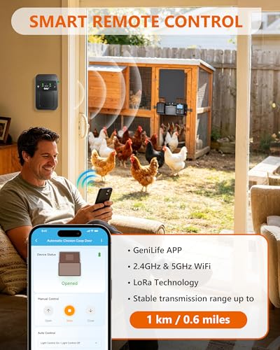 Ortis Solar Powered WiFi Automatic Chicken Coop Door - Patented Anti-Pinch Frameless Design Eliminates Jamming, Remote App & Astronomical Control, IP65 Rated for Rain & Snow