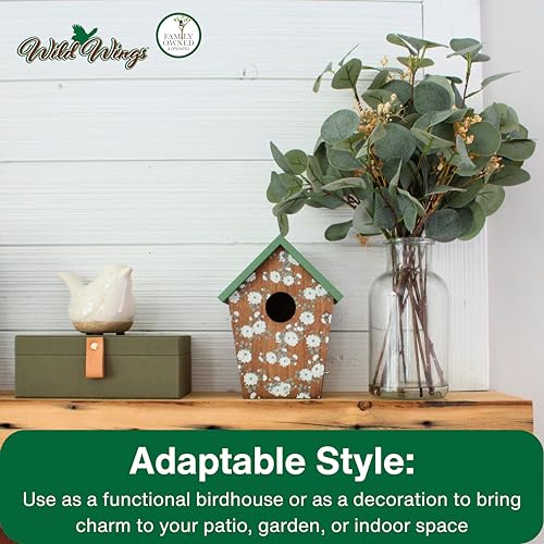 Wild Wings Decorative Bluebird House Verdant Petals, Green - style: Verdant Petals