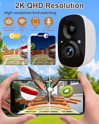 Bird Feeder with Camera, 2K HD, AI Recognition, Solar Powered | Identifies 11,000+ bird species, captures crisp 2K video, solar powered for outdoor, app control and IP65 weatherproof design - color: Light Green, size: With Stand
