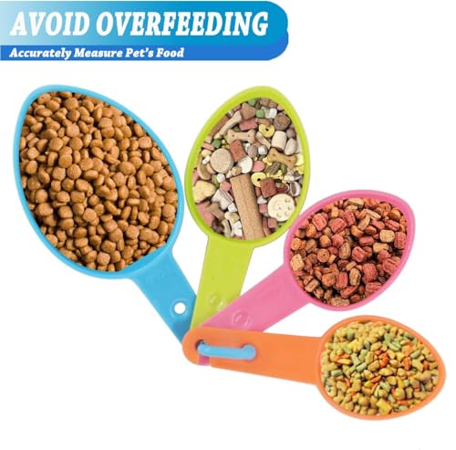 HINMAY Pet Food Scoops Plastic Measuring Cups Set, Set of 2 | Use for measuring pet food portions (dog, cat, bird, etc.) or even ingredients while cooking or baking.