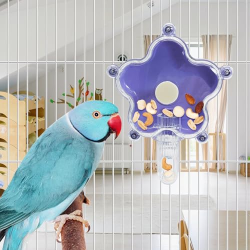 BNOSDM Bird Foraging Toys Cockatiel Foraging Wheel Parrot Cage Spinning Toys Parakeet Enrichment Puzzle Feeder Toy for Budgies Lovebirds Canaries (Purple) - color: Purple