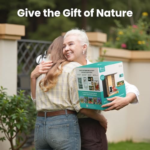 Smart Bird Feeder with Camera, Solar Powered, 2K Live Stream, Bamboo Bird Feeder with Metal Guard, AI Bird Identification with 7-Day Trial, Auto-Recorded Videos, Gift for Bird Lovers - style: BamG AI 7-day trail