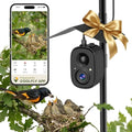 Smart Bird Camera Solar Powered with Pole for Feeder/Bath Birdwatching | 2.5K UHD Video Auto Capture, Free AI Bird Identification, Instant Alerts, Wireless Outdoor Cam, 2.4G, for Mom/Dad/Bird Lovers