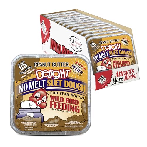 C&S Peanut Butter Delight No Melt Suet Dough 11.75 Ounces, 12 Pack - style: Peanut Butter 12-Pack