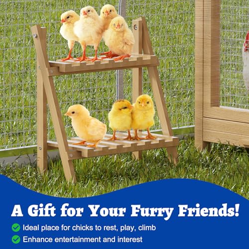 Chicken Perch, Strong Wood Chick Jungle Gym, Chickens Roosting Bar, Chicks Toys for Coop and Brooder, Chickens Coop Accessories for Chicken, Baby Chicks, Hens, Rooster, Birds