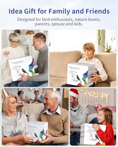 Bird Feeder with Camera, 2K Smart BirdCamera with Solar Powered, AI Identify Birds Species, Instant Arrival Alerts, 2.4Ghz WiFi Bird House for Outdoors, Ideal Gift for Family and Bird Lovers (Blue) - color: Blue