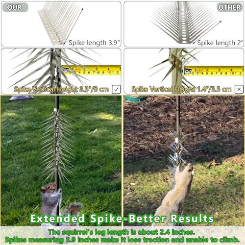 Bird Spikes, Outdoor Squirrel Spikes, Squirrel Baffles for Bird Feeder Poles, Avoid Climbing Garden Fences and Fruit Trees. (80 inches) - size: 80 inches
