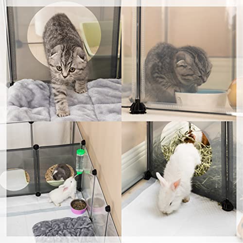 DINMO 18 Panels Bunny Playpen, Game Holes Design, 61.4 x 25.4 x 16.4 inches | Small Animals, Guinea Pigs, Hamsters, Kittens, Ferrets, Hedgehogs, Fun Play Tunnels, DIY, Expandable, Portable Exercise Fence - style: Plastic-18 panels