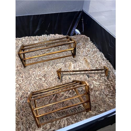 Chicken Perch 3 Pack Chick Toys Wooden Roosting Bar Chicken Coop Accessories for Brooder Training Perch for Baby Chick, Bird Parrot Easy to Assemble and Clean