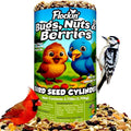 Bugs, Nuts & Berries Bird Seed Cylinders with Hole, Mealworms, 6" x 7.75" | Protein Rich Wild Bird Food with Mealworms, Cylinder Bird Seed, Attracts a Variety of Wild Birds, No Filler, USA Made,3.75lbs - size: 1-Large