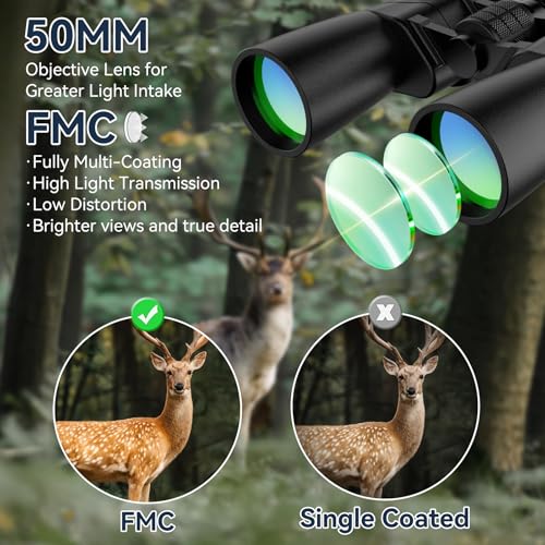 10-30X50 High Powered Zoom Binoculars for Adults - Professional Military HD Binoculars with BAK4 Prism/FMC Lens/Large View/Waterpoof/Low Light Night Vision for Bird Watching, Hunting, Outdoor, Hiking - color: 10-30X50 (BAK4)