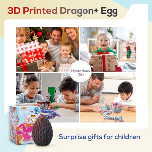 15''3D Printed Dragon Egg,Prefilled Easter Eggs Basket Stuffers,Stuffed Egg Hunt Fillers with Easter Toys,Dragon Eggs with Dragon Inside,Surprise Dragon Egg Toy for 5-7 4-6 8-12 Year Old Boys Kid Girl - color: Red Black, size: Large