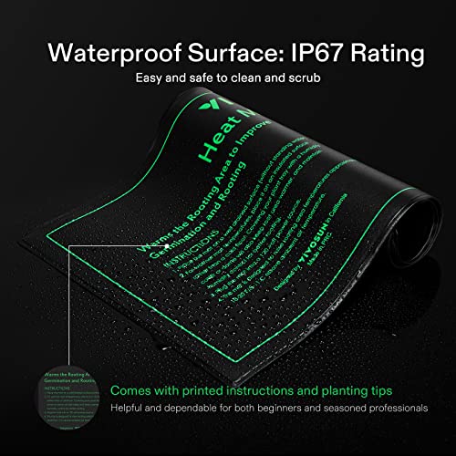 VIVOSUN 2 Pack Durable Waterproof Seedling Heat Mat 10" x 20.75" | UL & MET-Certified Warm Hydroponic Heating Pad for Germination, Indoor Gardening, Greenhouse - size: 10" x 20.75" - 2pack