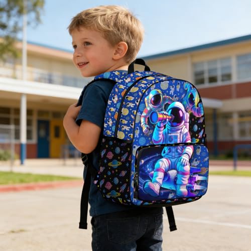 Blue Boys Backpack Kids Bookbag Astronaut Child School Bag Kindergarten Elementary Toddler Bag Gift Ideas Toddler Backpack for Boys Girls Bookbag for Kids Toddlers Casual Travel - color: Astronaut