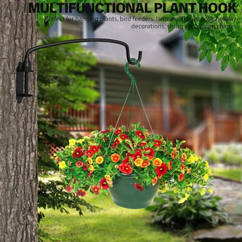 8 Pack Hanging Plant Bracket Wall Mounted Hooks for Hanging Bird Feeder, Flower Bracket, Anti Rust Metal Lanterns 12 Inches (12 in 8P) - color: Black, size: 12in 8Pack