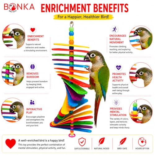 Bonka Bird Toys 867 Pk2 Big Stick 9.50" x 6", Medium Parrot Chew Cage Toy, Conure, Quaker, Pionus, and Similar - size: Pack of 2