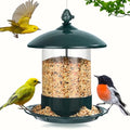 Gbekery Metal Bird Feeders for Outdoors Hanging, Weather Resistant Wild Bird Feeder with 360 Degree Feeding Tray, Green - color: Green 1P