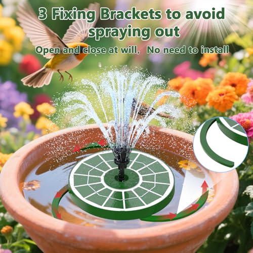 AISITIN 3.5W Solar Fountain for Bird Bath with 3 Anti-Drift Fixed Bracket | Solar Glass Panel, Windmill 8 Nozzles, Attract Bird, Solar Bird Bath Fountain for Garden, Fish Tank, Courtyard, Water Feature - color: Green