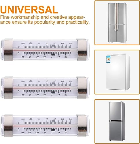 Fridge Refrigerator Freezer Thermometer, 12 Pack | 12-pack Thermometer material Plastics Stainless Steel Good quality Easy to install Cheap battery free easy food safe