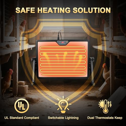 Smart 180W Chicken Coop Heater with Remote Control – Low Energy Consumption, Dual-Mode Heating for Winter Poultry & Small Pets