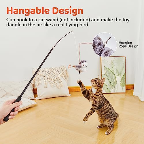Potaroma Cat Toys Flapping Bird (No Flying), Lifelike Sandpiper Chirp Tweet, Rechargeable Touch Activated Kitten Toy Interactive Cat Exercise Toys for All Breeds Cat Kicker Catnip Toys 4.0" | Lifelike Sandpiper Chirp, Touch Activated, Rechargeable Kitten
