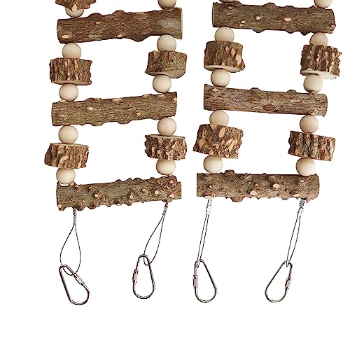 Natural Pepper Wood Hanging Pet Bridge & Swing, Rat & Hamster Climbing Toys, Bird Cage Accessories, Suitable for Parrot, Rat, Squirrel, Sugar Gliders - size: 43.3 × 3.9 Inch