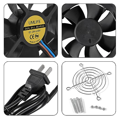 UMLIFE 2PACK EC Axial Fan 80mm x 25mm AC 110V 115V 120V 220V 240V High Speed Dual Ball Bearing for Desktop - color: 80x25mm