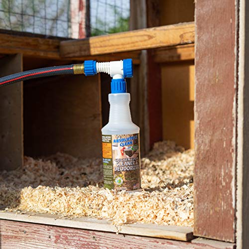 Absolutely Clean Chicken Coop Cleaner and Deodorizer, Veterinarian Approved, Powerful, Natural Enzyme Cleaner Safely Eliminate Tough Messes and Odors, Made in Colorado - style: 32 Fl Oz w/ Trigger Sprayer