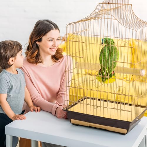 Okllen 50 Pieces Gravel Liner Paper for Bird Cage, 11 x 17 inch Birdcage Liner Pet Bedding Accessories, Parrot Cage Sandpapers