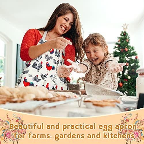 Loopeer 2 Pcs Egg Apron Collecting Apron for Fresh Egg Gathering Adjustable Gathering with Pocket for Gift Women - style: 12 Pockets
