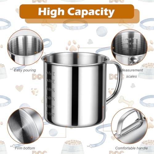 Dog Food Scoop 1.5 Cup,304 Stainless Steel Dog Food Measuring Cup,1.5 Cup Pet Food Scoop for Dogs Cats - size: 1.5 cup