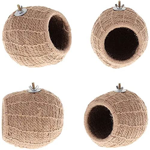 Litewoo Bird Breeding Nest Warm Rope Bed House for Small Medium Bird Parrot Parakeet Conure Cockatiel Canary Finch Lovebird Budgie (D: Hemp Rope) | Natural hemp rope, warm cozy sleeping space, encourage natural breeding behavior, for small medium bird/lov