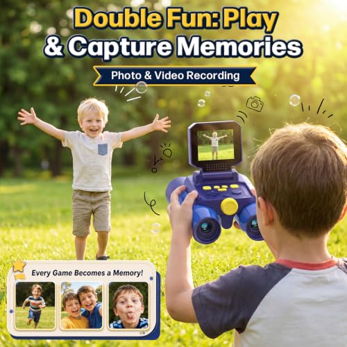 Binoculars for Kids with Night Vision,48MP Photo & 1080P Video(Blue) | 10X Optical Zoom Digital Binoculars with 2.4" IPS Screen, 20 Built-in Games, STEM Outdoor Toys Gift for Boys Girls Age 4-12 - color: Blue