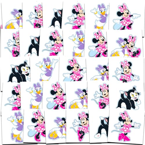 Disney Minnie Mouse Easter Egg Hunt Supplies - Bundle with 12 Fillable Plastic Easter Eggs, 70 Tattoos, 45+ Spring Tattoos, Mini Basket Bag | Minnie Mouse Easter Hunt Set