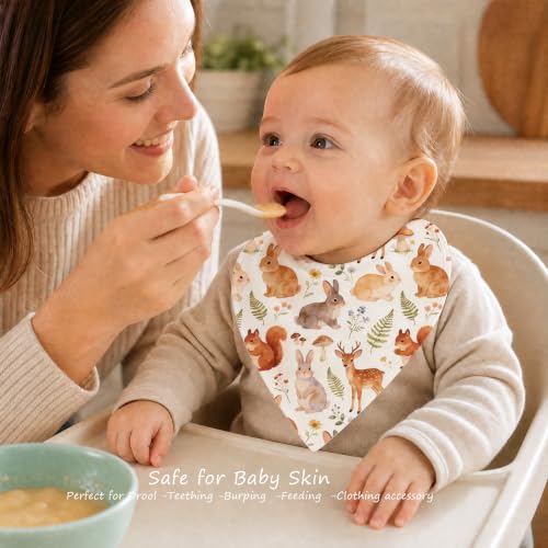 Baby Organic Cotton Teething Cloth Newborn Baby Burp Cloth Bandana Drool Cloth for Drooling Cotton Baby Gifts - color: Animal