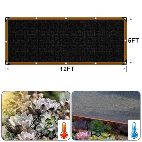 Shade Cloth - for Garden 90% Plant Shades Mesh Tarp with Grommets Outdoor Sun Shades Netting for Chicken Coop Greenhouse Vegetables Pergola Patio Cover - size: 5×12FT