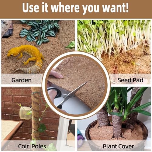 Coco Liner Roll 16x160 Inch Natural Coconut Fiber Mat for Planters | Natural Coconut Fiber, Cut-to-Fit Liner Roll, Ideal for Hanging Baskets, Planters, Window Boxes & Garden Use - size: 16in X 160in