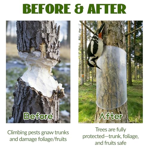 oyhqes Iguana Tree Wrap for Iguana Prevention 94.5 × 15.75in | Thickened PET Plastic Tree Trunk Protector Guard, Anti-Reptiles Climbing Barrier Tree-Safe Guard with Tape & Nano Adhesive - style: 94.5*15.75in