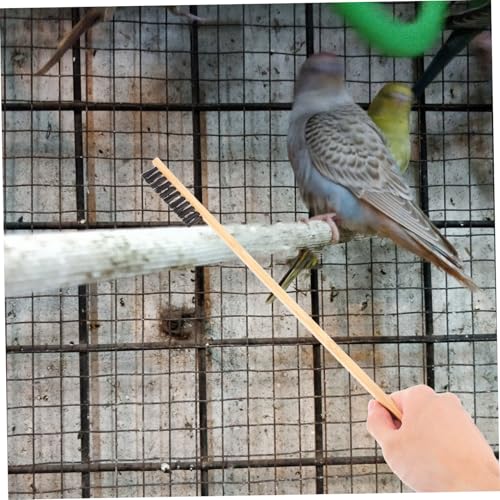 HANABASS 2pcs Bird Cage Cleaner Brush Set with Droppings Shovel Efficient Cleaning Tools for Pet Birds and Small Animal Cages for Quick Stain Removal and Household Use