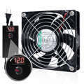 IP68 120mm Waterproof Fan with LED Voltage Display Speed Controller, 110V AC 120mm x 25mm, for DIY Cooling Ventilation Exhaust Projects