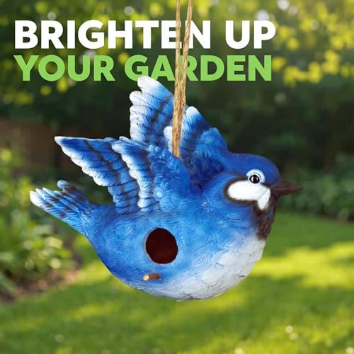 Spoontiques - Birdhouse - Garden Decor - Decorative Bird House for Yard and Garden Decoration - Hanging Novelty for Outdoor Patio - Wine Barrel Birdhouse
