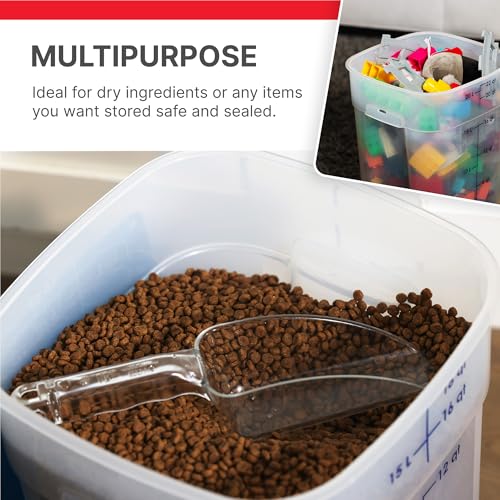 Cambro FreshPro 18 Quart (QT) Food Storage Container with Lid (Restaurant Grade) - for Food Prep, Commercial Kitchen, Pet and Dog Food Container (Translucent) - size: 18 Quart