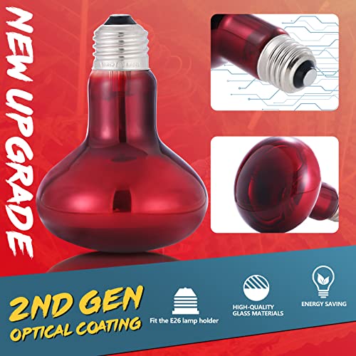 LUCKY HERP 75W Reptile Heat Lamp Bulbs 2 Pack, Reptiles & Amphibians Infrared Basking Spot Lamp, Heat Light Bulb for Turtle, Bearded Dragon, Lizard - color: Infrared Basking Light Bulb, size: 75 Watts