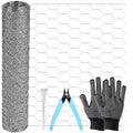 ROADPLUM Chicken Wire Mesh 13.8 x 157 in, Rustproof Galvanized Iron Garden Fence Barrier for Pet Rabbit Cat, Floral Chicken Wire Netting to Protect Poultry Plant Fruit - size: 13.8 x 157 in